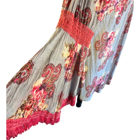 Velzera Women's 3XL Floral Paisley Tunic Dress With Lace & Fringe Long Cowgirl - Picture 6 of 6